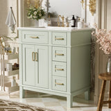 30" Bathroom Vanity with Ceramic Sink, Modern Storage Cabinet with Soft-Close Doors, Deep Drawer & N729P276610F