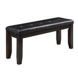 Black and Espresso Bench with Tufted Cushion B062P181299