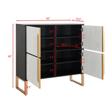 Four-Door Storage Cabinet, 42" Buffet Cabinet Metal Base Handles, Sideboard Coffee Bar Cabinet W1801P182006