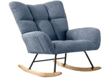 Teddy Fabric Wingback Glider Rocker with Side Storage Pocket, Soft Comfy Nursing Rocking Chair, 63017357
