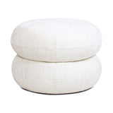 Nest 19.5" Low Round Upholstered Ottoman, Almond White Chenille B2719P269261