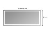 55x30" Frameless Eco-Friendly Silver Mirror Dual LED Light Strips Front and Back LightingUnable 86556548
