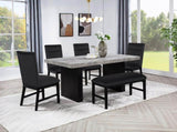 2pc Upholstered Chairs Soft Neutral Tone Dark Finish Legs Wooden Dining Room Furniture Black B2741P618483