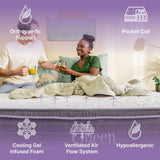 NapQueen Victoria 12 Inch Twin Cooling Gel Hybrid Mattress, CertiPUR-US Certified, Made in USA B349P332663