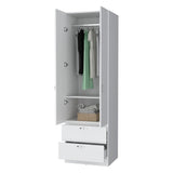 ZNTS White 2-Door 2-Drawer Wardrobe B062P205246