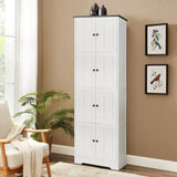 ZNTS Tall Storage Cabinet with 8 Doors and 4 Shelves, Wall Storage Cabinet for Living Room, Kitchen, W1693111251