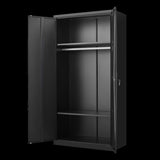 ZNTS Metal Armoire Wardrobe Cabinets,70" Black Locker Steel Wardrobe Bedroom Storage Cabinet with Doors W1247P221093