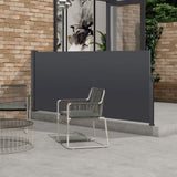 ZNTS 118" x 63" Retractable Side Screen Awning, UV Resistant and Waterproof Patio Privacy Screen,Dark 11493311