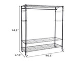 3-Tiers Large Size Heavy Duty Wire Shelving Garment Rolling Rack Clothing Rack 24162774