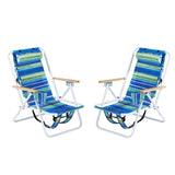 ZNTS Folding Beach Chair Set of 2 for Adults, 4 Position Portable Backpack Foldable Camping Chair with 48302190