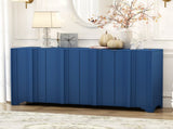 Sophisticated 4-Door Sideboard Adorned with Intricate Linear Accents and Luxurious N711P247438V