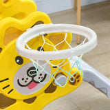 Yellow Toddler Slide for Indoors with Basketball Hoop 04628273