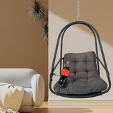 Swing Egg Chair with Stand Indoor Outdoor Wicker Rattan Patio Basket Hanging Chair with C Type W2707P296438