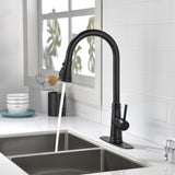 ZNTS Single Handle High Arc Pull Out Kitchen Faucet,Single Level Stainless Steel Kitchen Sink Faucets 30523616