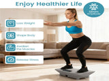 Gray Full Body Vibration Plate Exercise Machine, 10 Adjustable Speed Levels with Remote Control & 57549709