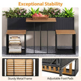 Garden table and chair with elevated garden bed 79214042