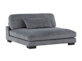 1pc Modern Living Room Furniture Modular Armless Chair Plush Gray Corduroy Fabric Upholstery Plywood B011P220981