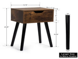 Set of 2 Mid Century Wood Side Table, End Table with 1 Storage Drawer, Nightstand for Bedroom Living W2181P144024