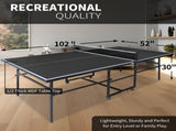 8.5*4. 3ft Black Mid-Size Table Tennis Table Foldable & Portable Ping Pong Table Set for Indoor W1408P478680