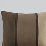 7 Piece Faux Suede Comforter Set Brown Queen B03596967