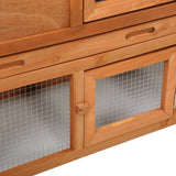 ZNTS Large Wooden Rabbit Hutch Indoor and Outdoor Bunny Cage with a Tray and Runs for Small Animals, W2181P155336