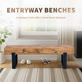 59" Dining Bench, Farmhouse Indoor Kitchen Table, Bed Bench, Industrial Shoe Bench, Entryway WF320038AAE