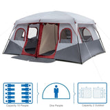 10 Person Family Cabin Tent, 2 Room Huge Tent with Storage Pockets for Camping 49558745