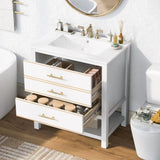 Modern 30inch Navy Blue/White Bathroom Vanity Cabinet Combo with Open
Storge, Two Drawers WF320373AAK