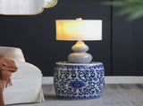 Ceramic Garden Stool, Blue and White Small Side Tabel, D11" x 16" W2078131635