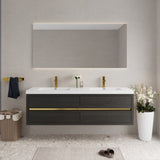 72" Wall-Mounted Bathroom Vanity with Sink, Floating Bathroom Storage Cabinet with Stone Resin W1573P264345