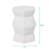 13" x 16.75" Glazed Ceramic Drum Stool - Indoor/Outdoor Side Table - Accent Garden Stool W1243P291774