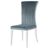 Dark Grey and Chrome Tufted Side Chair B062P153679