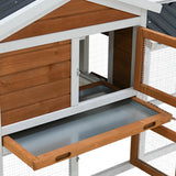 58" Wooden Outdoor Indoor Roof Waterproof Bunny Hutch Rabbit Cage Guinea Pig Coop PET House for W1431P341314