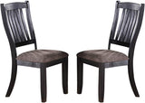Dark Coffee Classic Wood Kitchen Dining Room Set of 2 Side Chairs Fabric upholstered Seat Unique B01183542