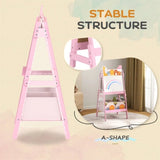 Doubel-Sided Easel w/ Whiteboard, Chalkboard, Storage Boxes Pink 34943519