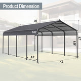 ZNTS Metal Carport 12 ×20 FT Heavy Duty with Galvanized Roof, Metal Garage Canopy with Galvanized 19656739