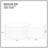 White Nesting table set of 2, Handcraft Relief MDF Coffee Table for Living Room/Office/Leisure Area W876P271185