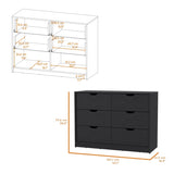 Basilea 4 Drawers Double Dresser with 2 pull down Cabinets Black B200P239598