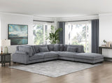 1pc Modern Living Room Furniture Modular Corner Seat Plush Gray Corduroy Fabric Upholstery Plywood B011P220980