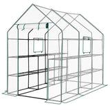 Large Walk-in Greenhouse with PE Cover & Side Windows, 12-Shelf Indoor Outdoor Portable Greenhouse 09109827
