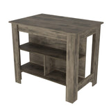 Kitchen Island Dozza, Three Shelves, Dark Brown Finish B092122908