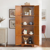 72.4" Tall Storage Cabinet Tall Storage Cabinet with 8 Doors and 4 Shelves ,Bookshelf Living Room, W1758P211012