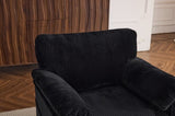 Single Chair 33 Inch Oversized Reading Chair Comfortable Cushioned Lounge Armchair Soft Chenille W1829P265018