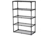 5 Shelf Wire Shelving,Metal Storage Shelving Unit for 550 lbs Capacity Black,1Pcs 61991936