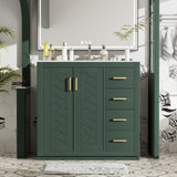 36'' Bathroom Vanity with Ceramic Sink Combo, Solid Wood Frame Bathroom Storage Cabinet, N710P243327F