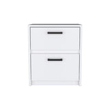 Trivor 2 Drawers Nightstand , End Table, Side Table Metal Handles -White B07092135