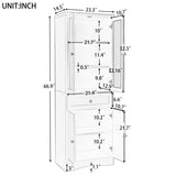 ZNTS Tall Bathroom Storage Cabinet, Cabinet with Four Doors and Drawers, Adjustable Shelf, MDF Board, N725P186649B