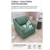 360 Degree Swivel Armchair Cotton linen skin-friendly fabric Ergonomic design Brass nail decorative W2113127462