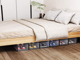6-Piece Medium Black Plastic Mesh Shoe Box Set - 33x23x14cm, Modular Design for Home Storage 80828150