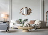 31" x 30" Wooden Accent Mirror with Unique Frame, Wall Mirror for Living Room Bedroom Entryway W2078135196